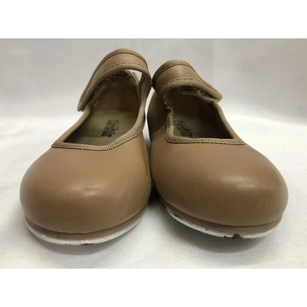 Pre-Owned Dance Tap Shoes Danshuz 534 Child 12M Tan Mary Jane Easy Strap